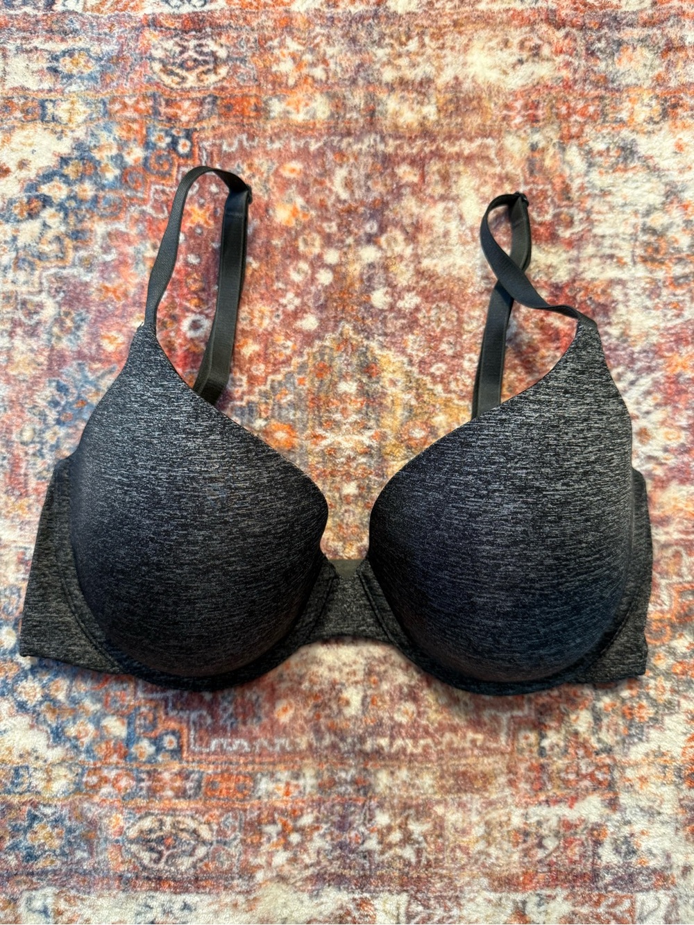 Victoria’s Secret Uplift Semi Demi Bra Black Gray Heather 34DD